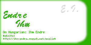 endre ihm business card